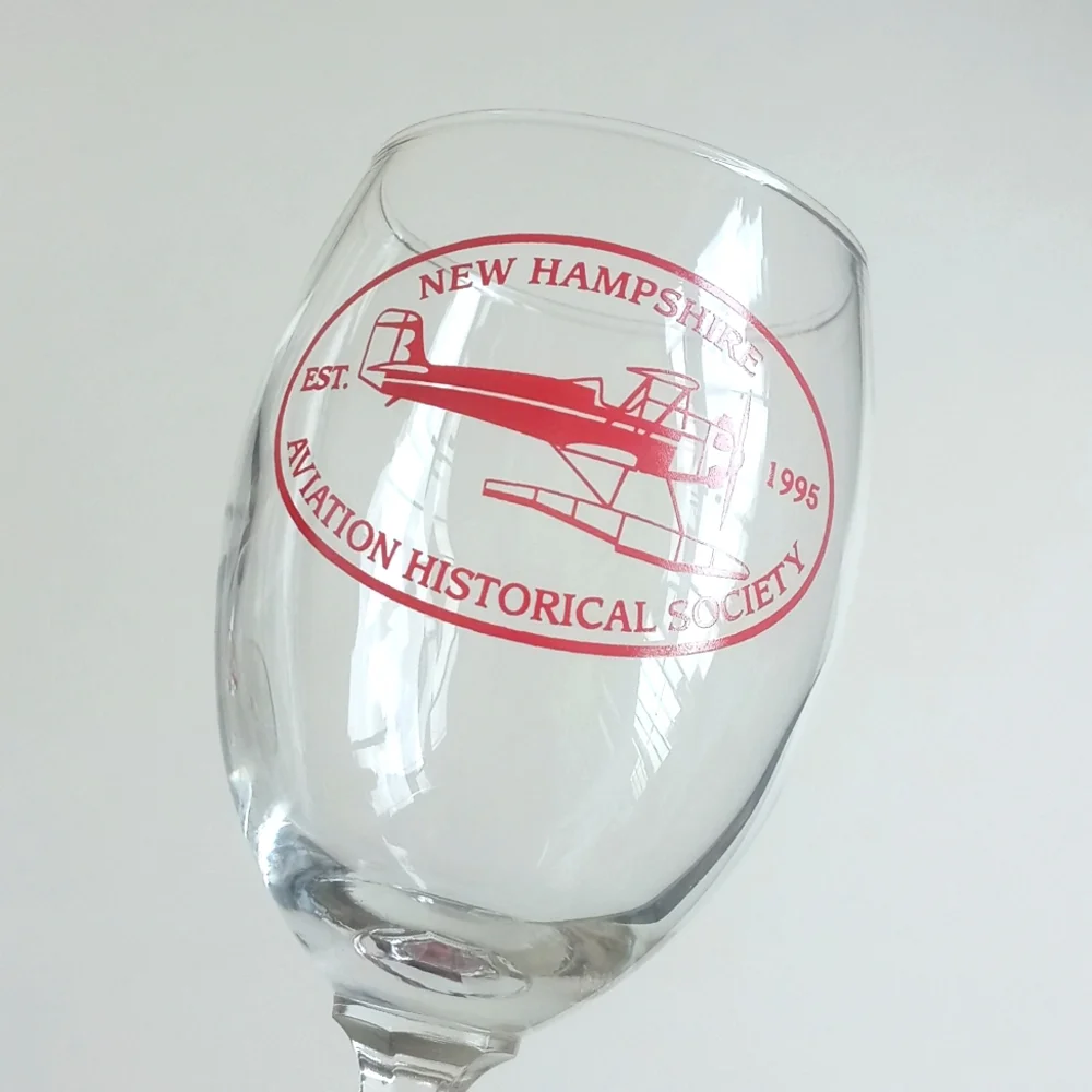 Vintage Aviation Wine Glasses Set of 2